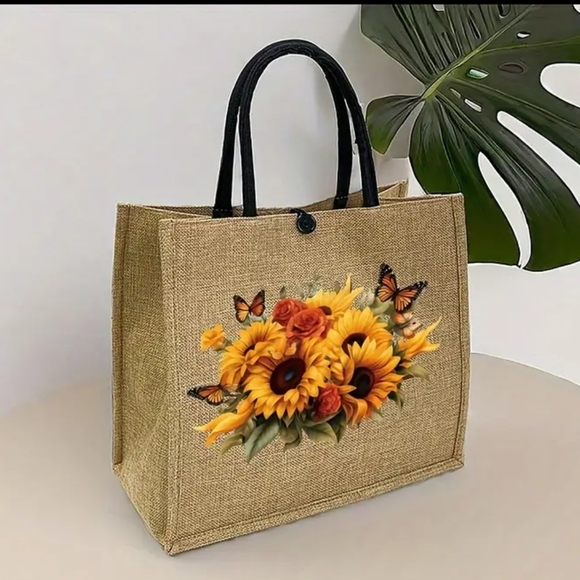 BEAUTIFUL STRAW SET OF BEACH SUNFLOWER BAG - Picture 4 of 4